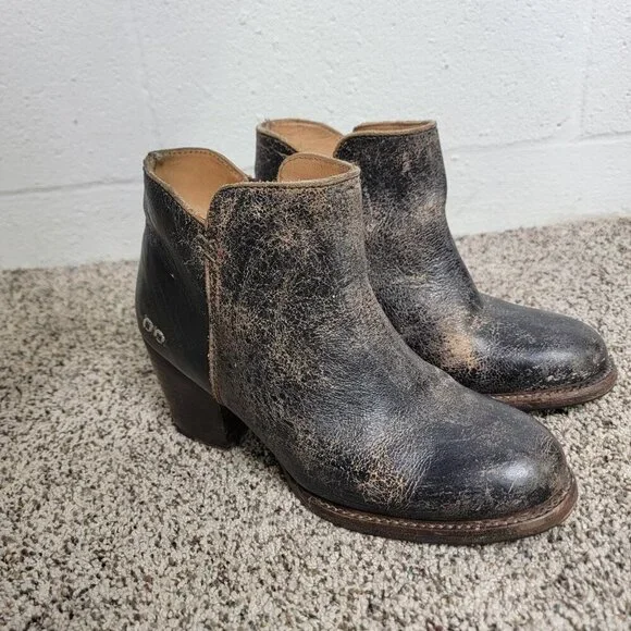 Bed Stu Women 8.5 Booties Yell Lux Cobbler Series Block Heel Boho Boots Booties - Picture 2 of 8